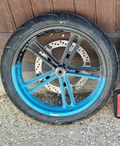 Jante avant avec pneu neuf Dunlop Qlite F YZF R125 de 2008 à 2013